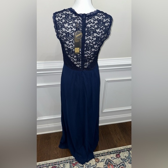 NWT Miusol Women's Casual Deep- V Neck Sleeveless Lace Maxi Dress sz L - Picture 12 of 13